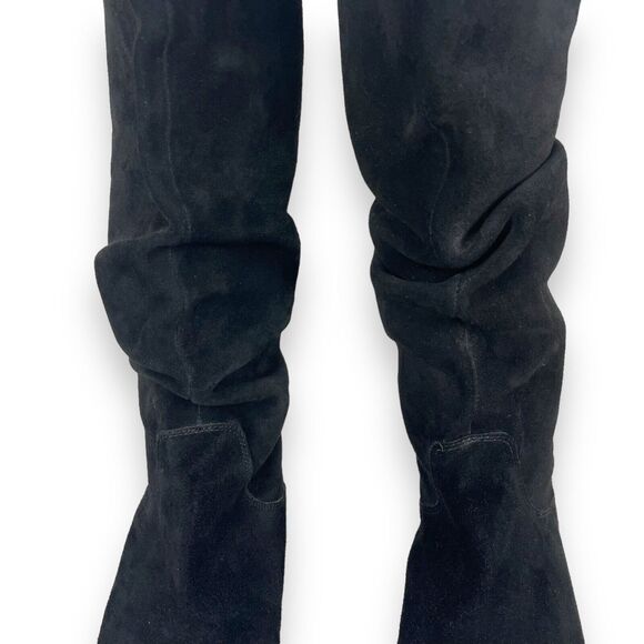 Steve Madden Boots Womens 10 Black Suede Flat Tianna Slouchy Buccaneer Y2K - Picture 7 of 11